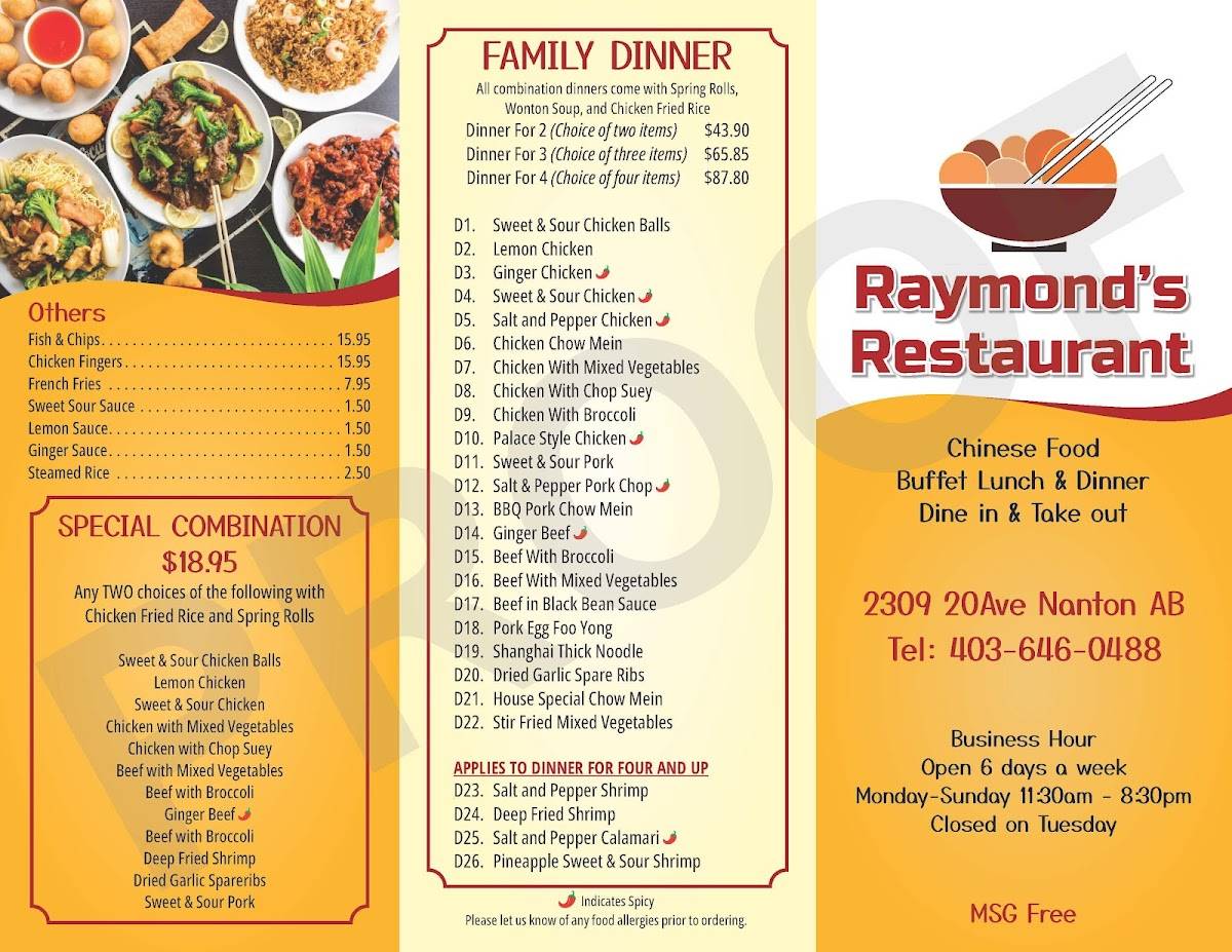 Raymond's Restaurant меню
