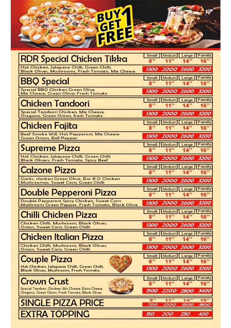 Red Dragon Restaurant (RDR) меню