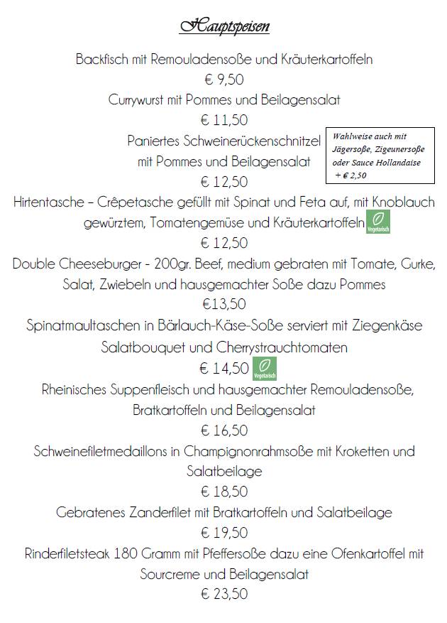 Tepferdt меню