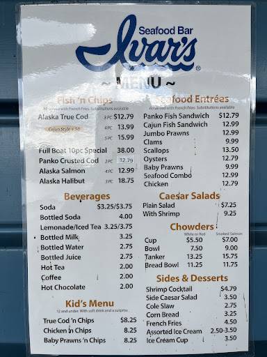 Ivar's Seafood Bar меню