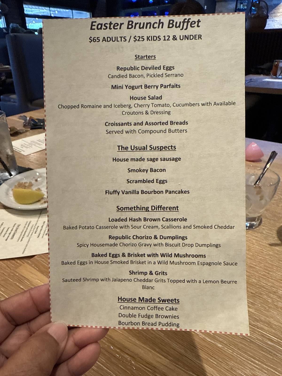 Republic Texas Tavern меню