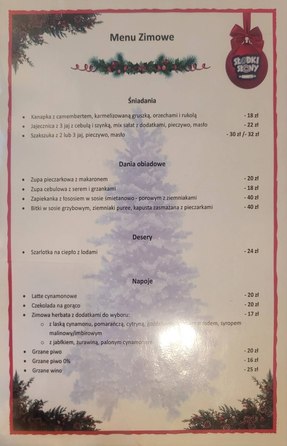 Restauracja Katowice - Słodki Słony меню