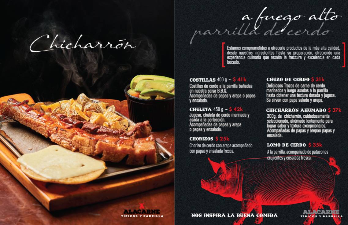 ALACARNE TÍPICOS Y PARRILLA меню