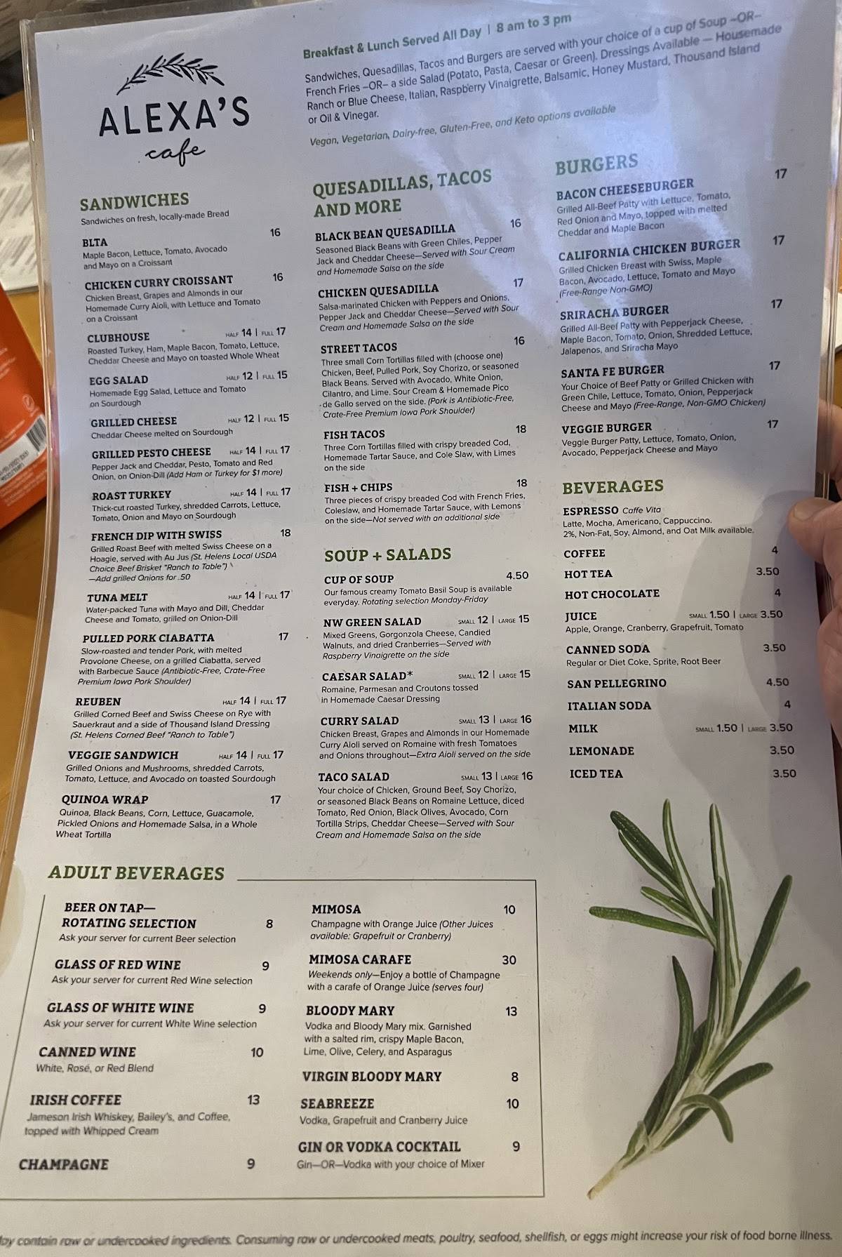 Alexa's Cafe & Catering меню