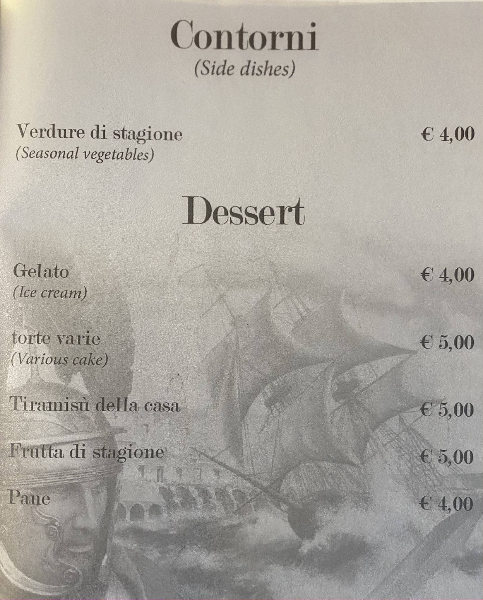 Angolo de' Trastevere меню