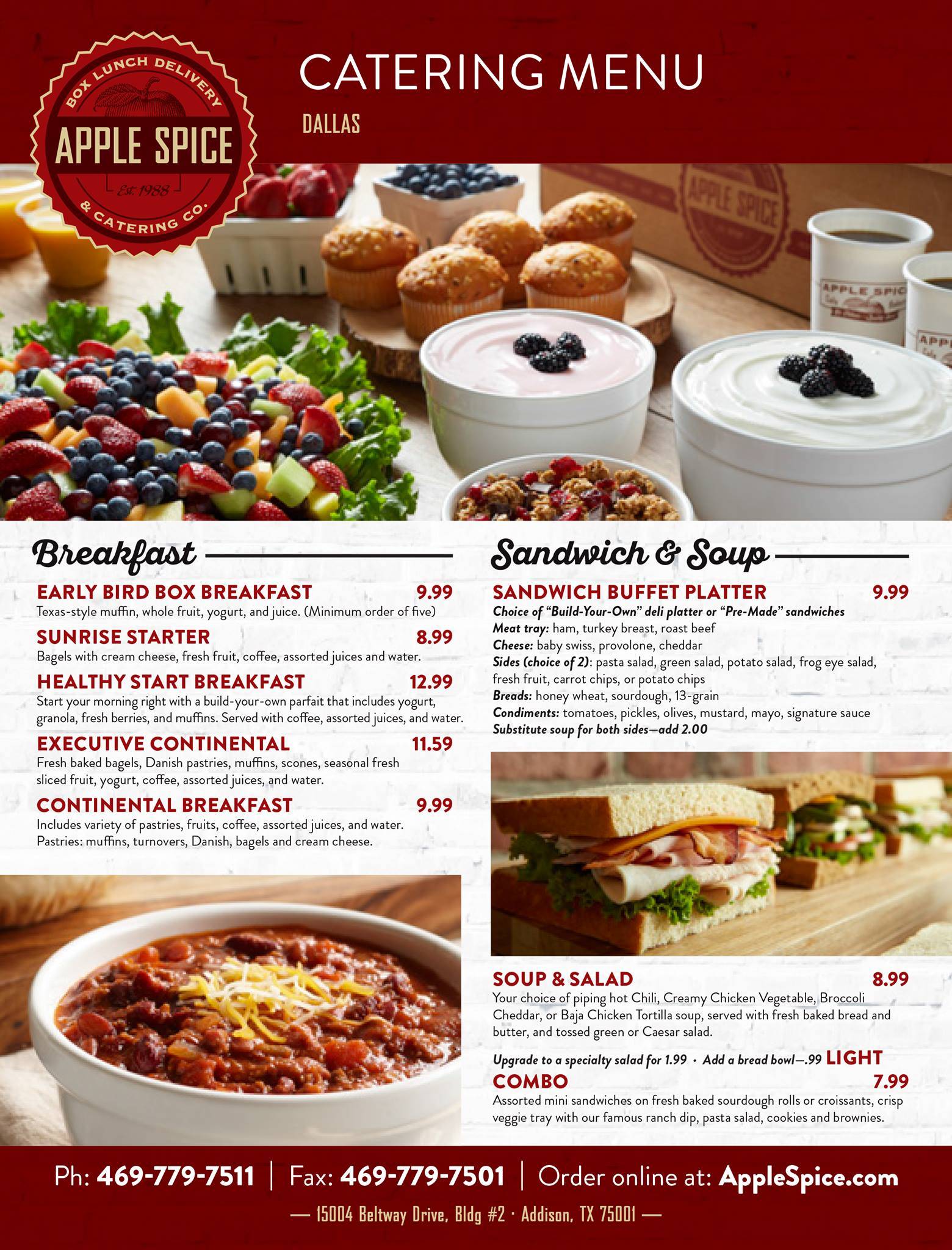 Apple Spice Box Lunch Delivery & Catering Dallas, TX меню