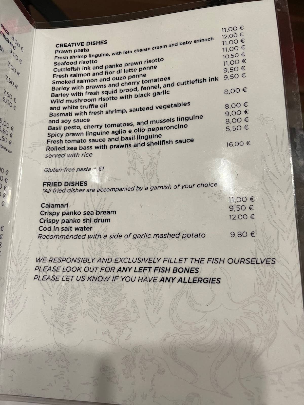 ΒΙΡΑ ΜΟΛΑ меню