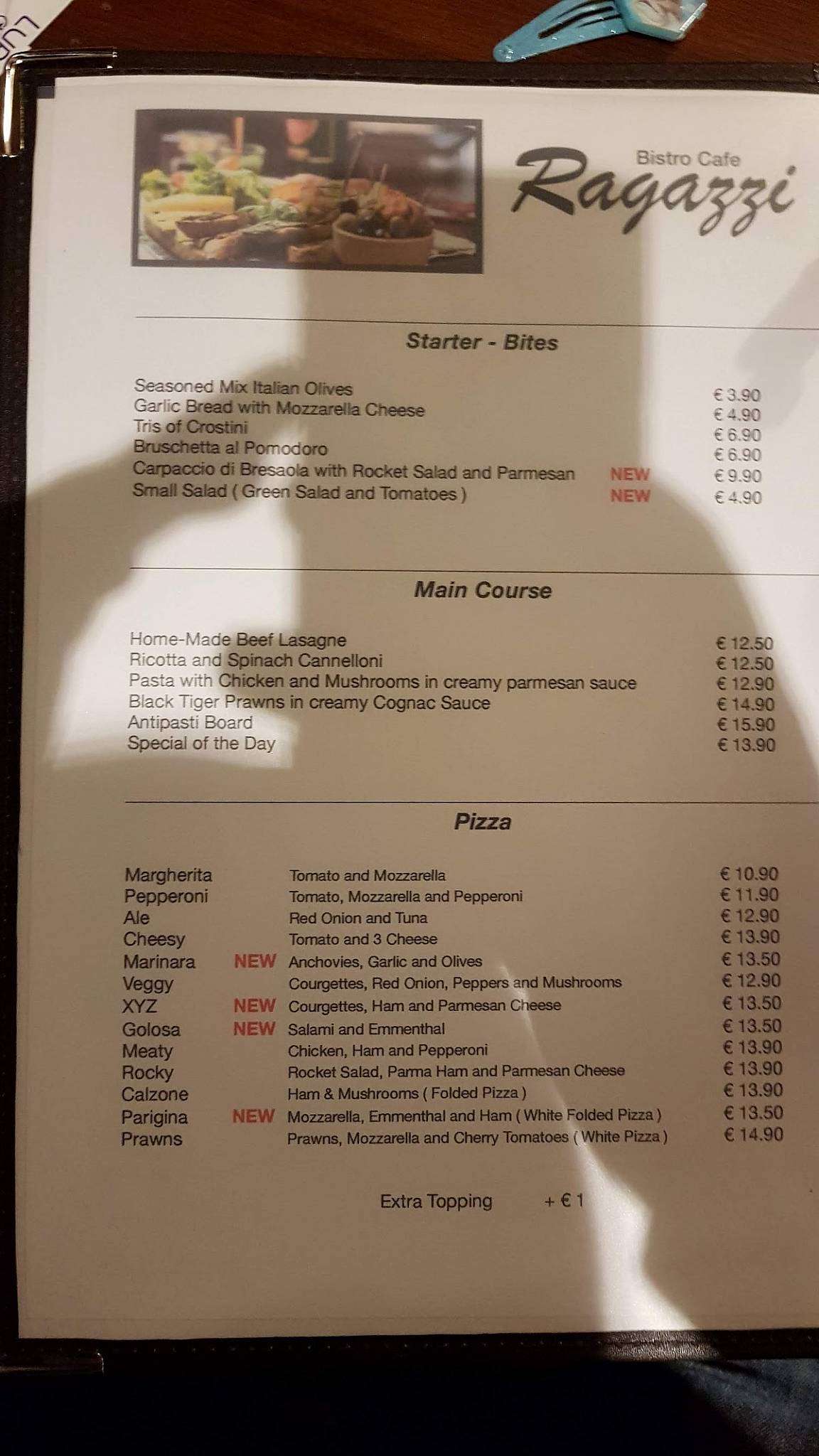 Bistro-Cafe Ragazzi меню