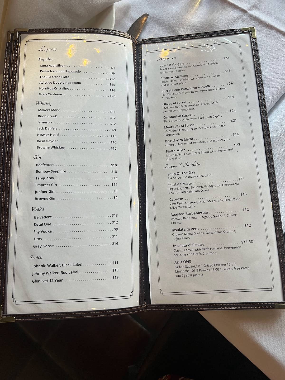 Brunello Ristorante Italiano меню