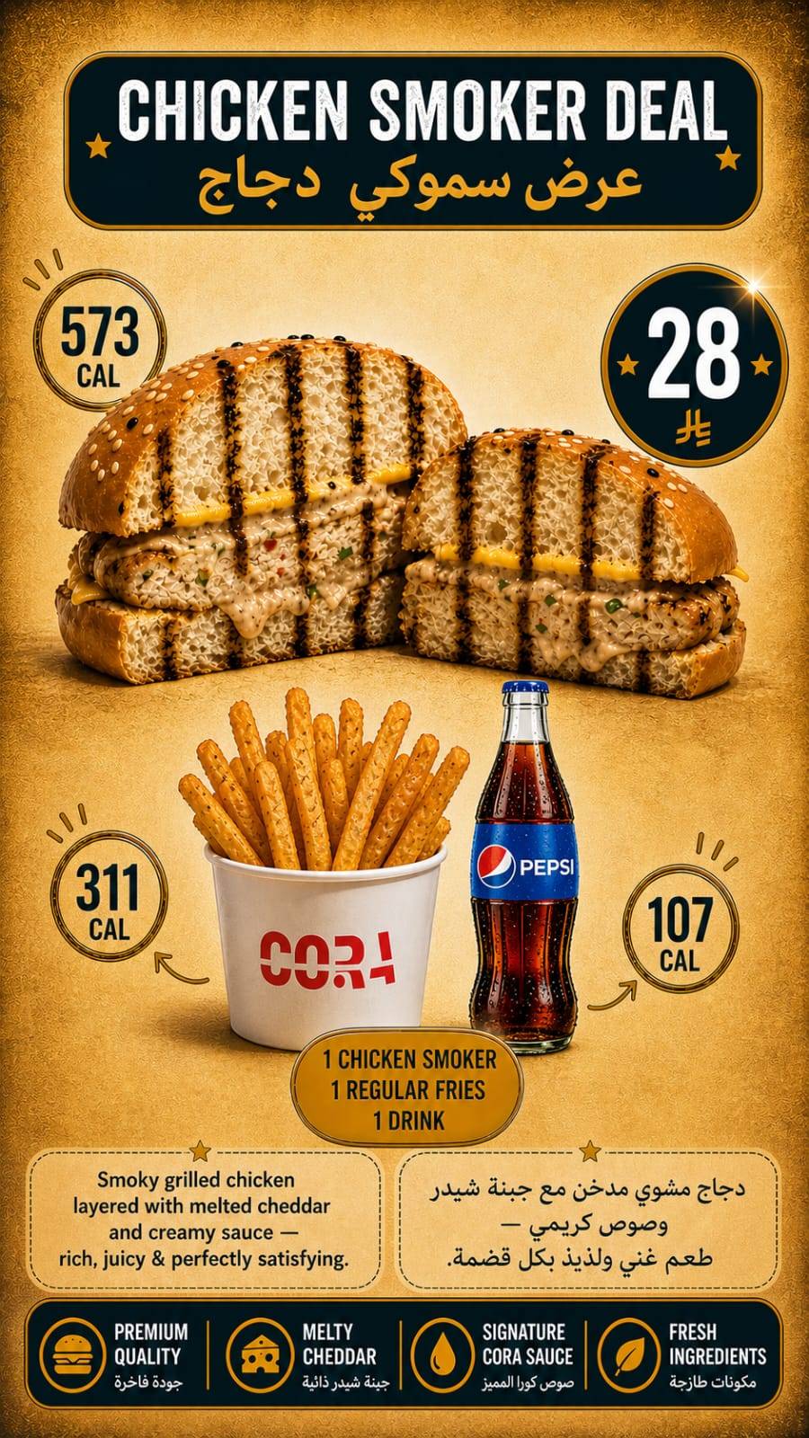 CORA Burger меню