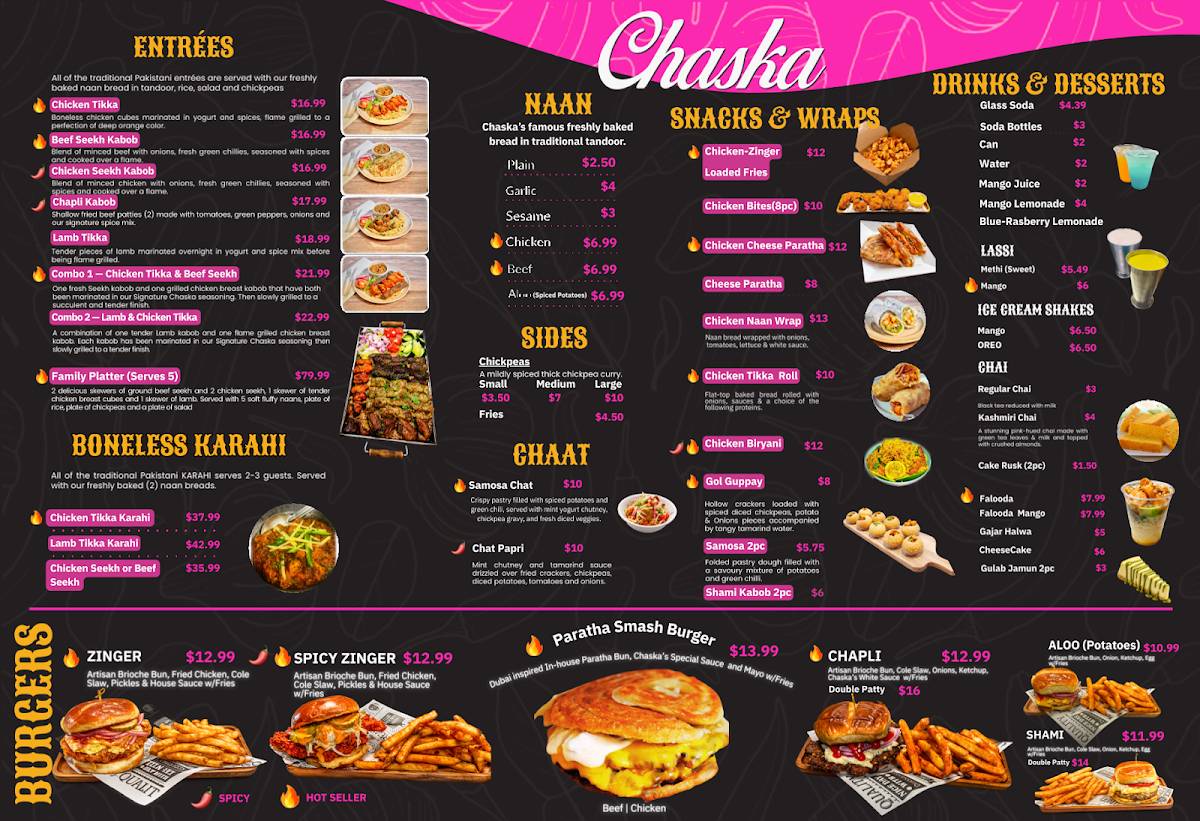 Chaska - Halal Pakistani Kabob Restaurant меню