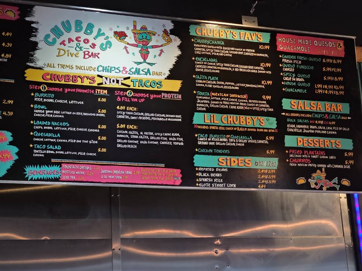 Chubby's Tacos Raleigh меню