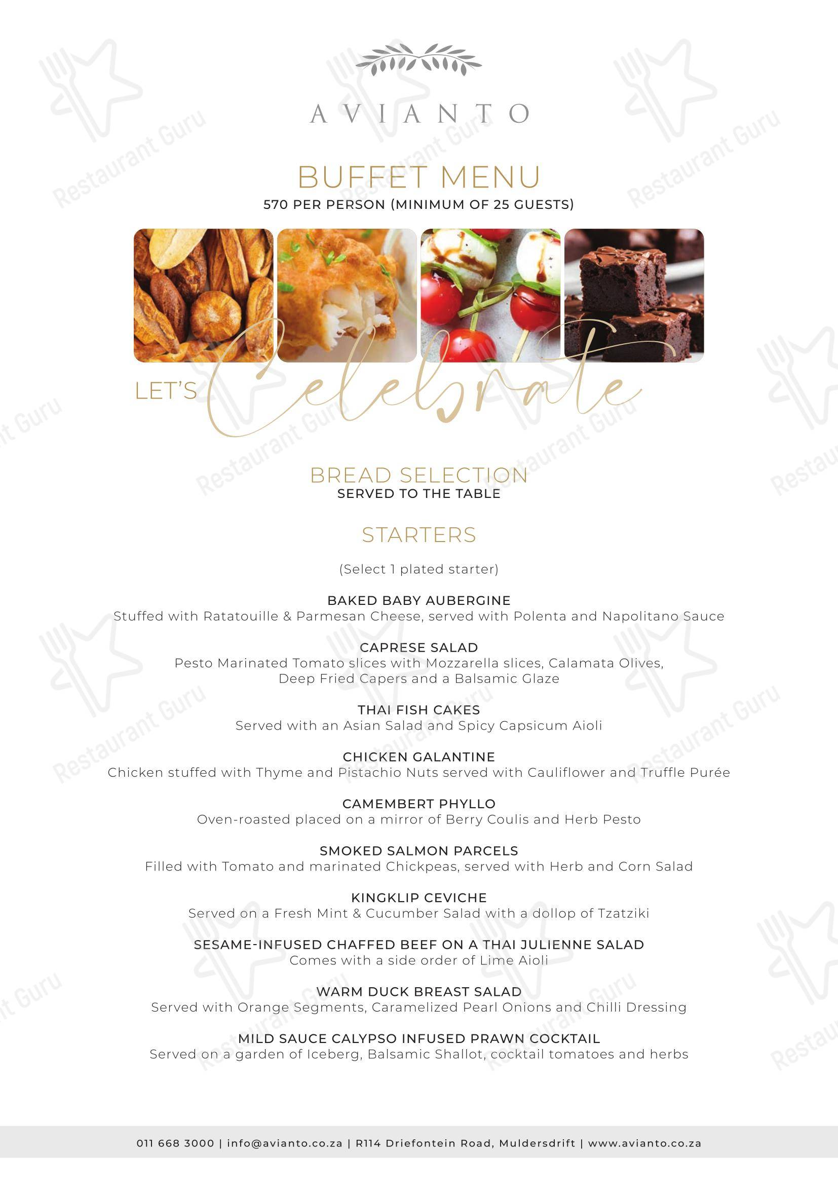 Breakfast Menu ресторана Restaurant Cielo @ Avianto в Рудепурте