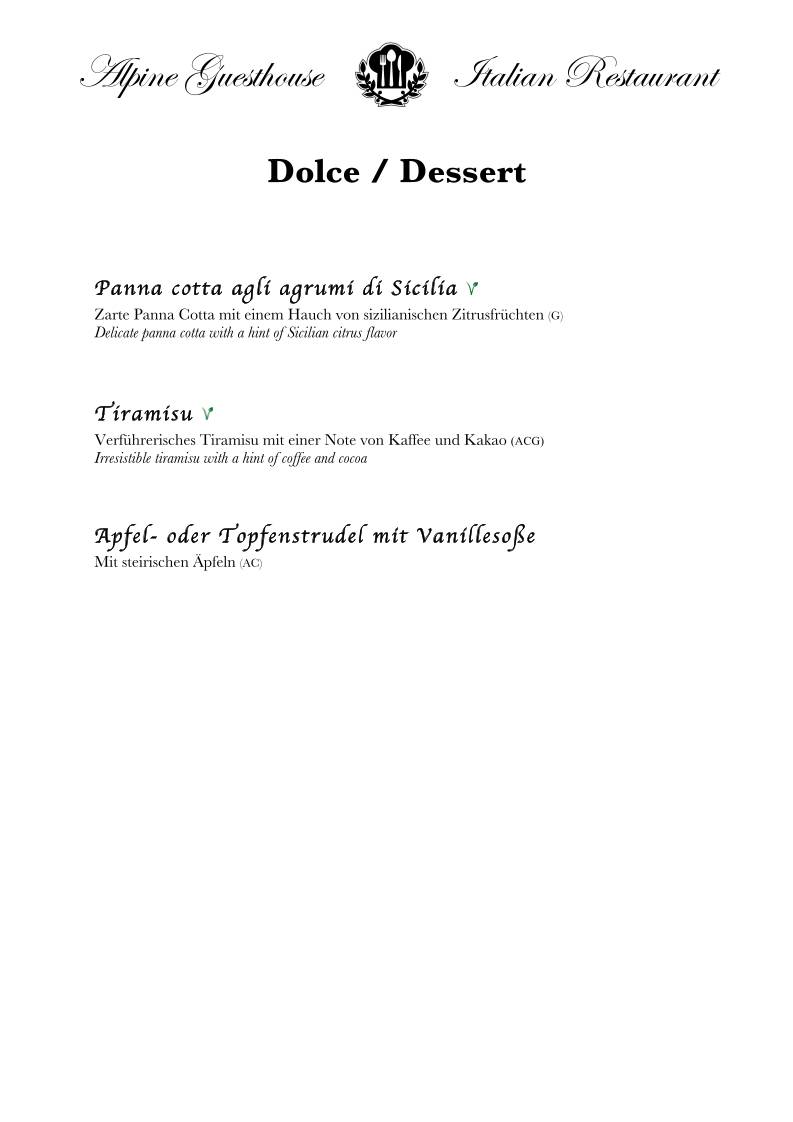 Restaurant, Gasthof Alpenpension меню