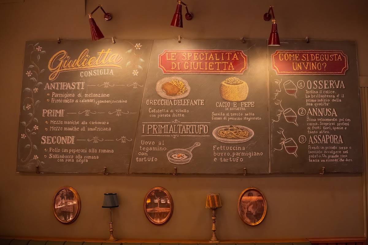 Giulietta alle Carrozze Ristorante меню