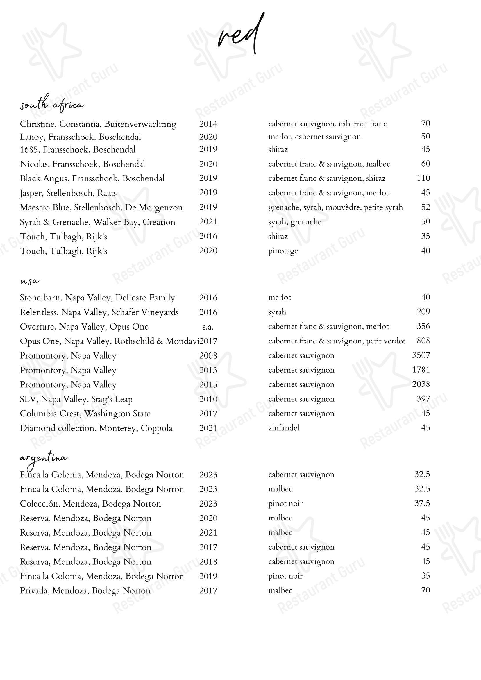 菜单 ресторана Restaurant, Hotel & Spa Savarin