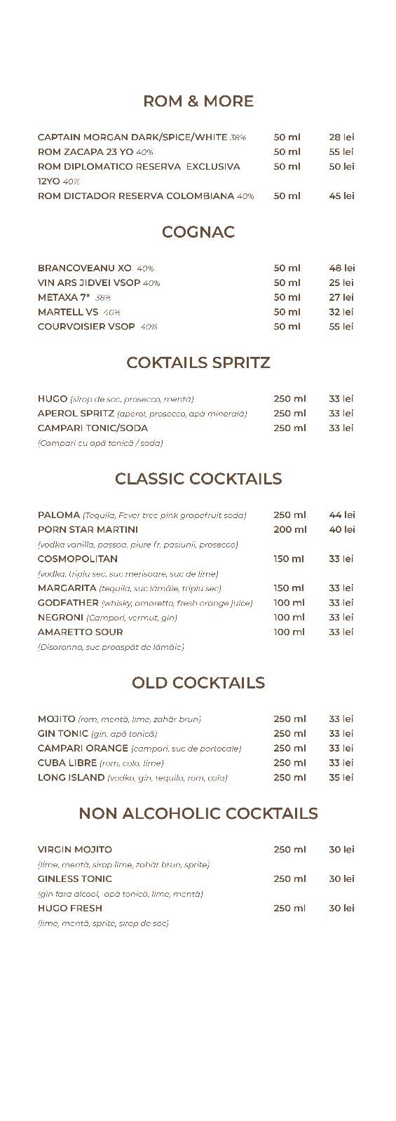 Restaurant Hyperbare меню