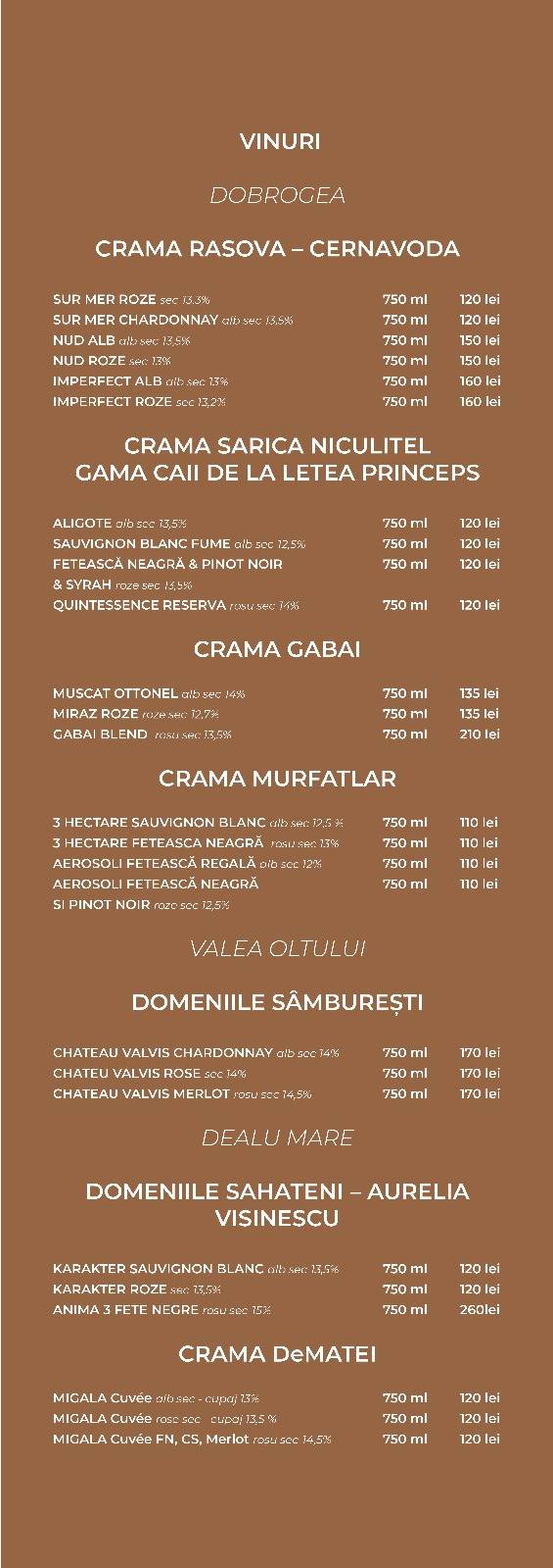 Restaurant Hyperbare меню