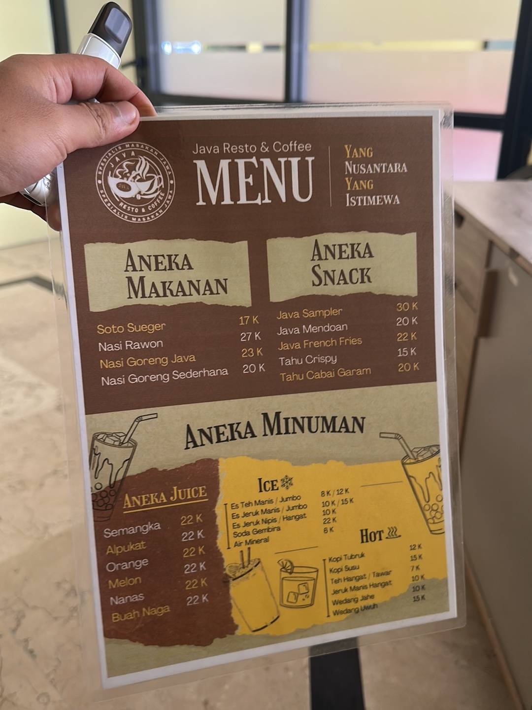 Java Resto & Coffee меню