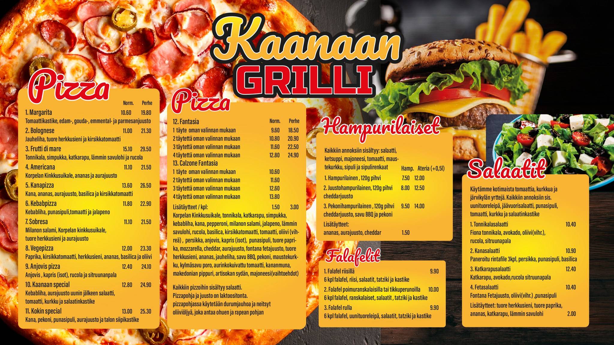 Kaanaan Grilli меню