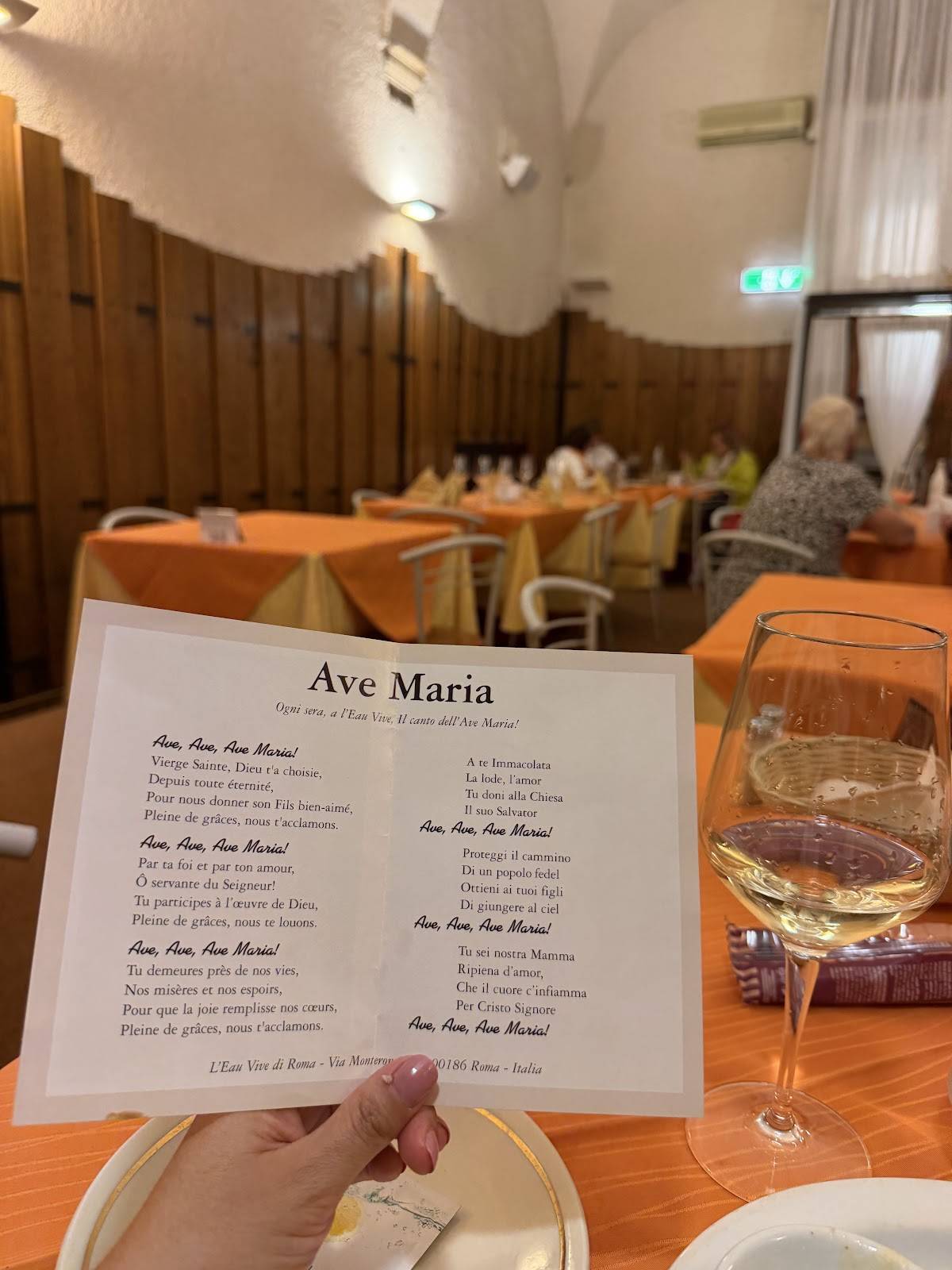 Restaurant L'Eau Vive меню