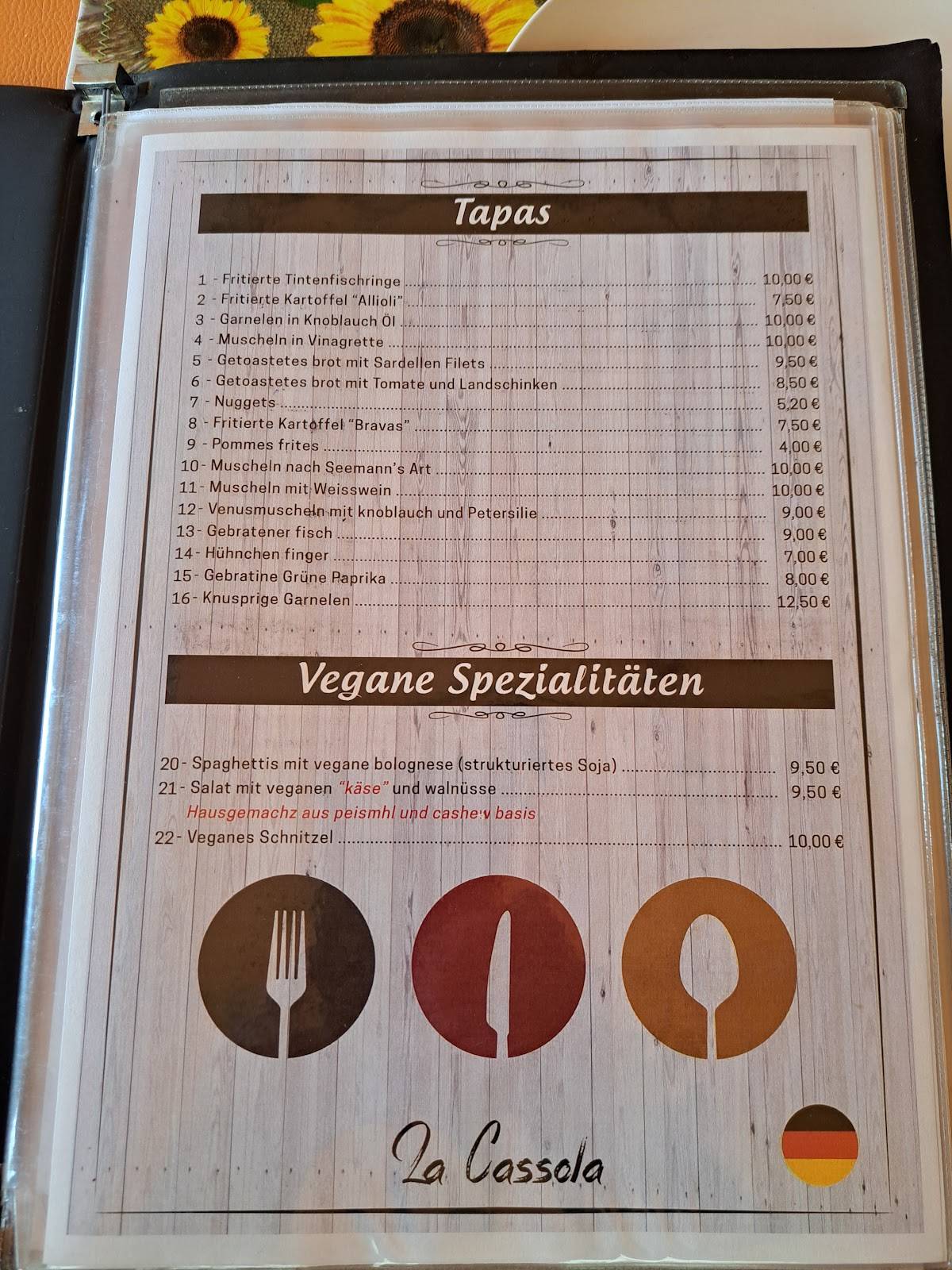 La Cassola Restaurant меню