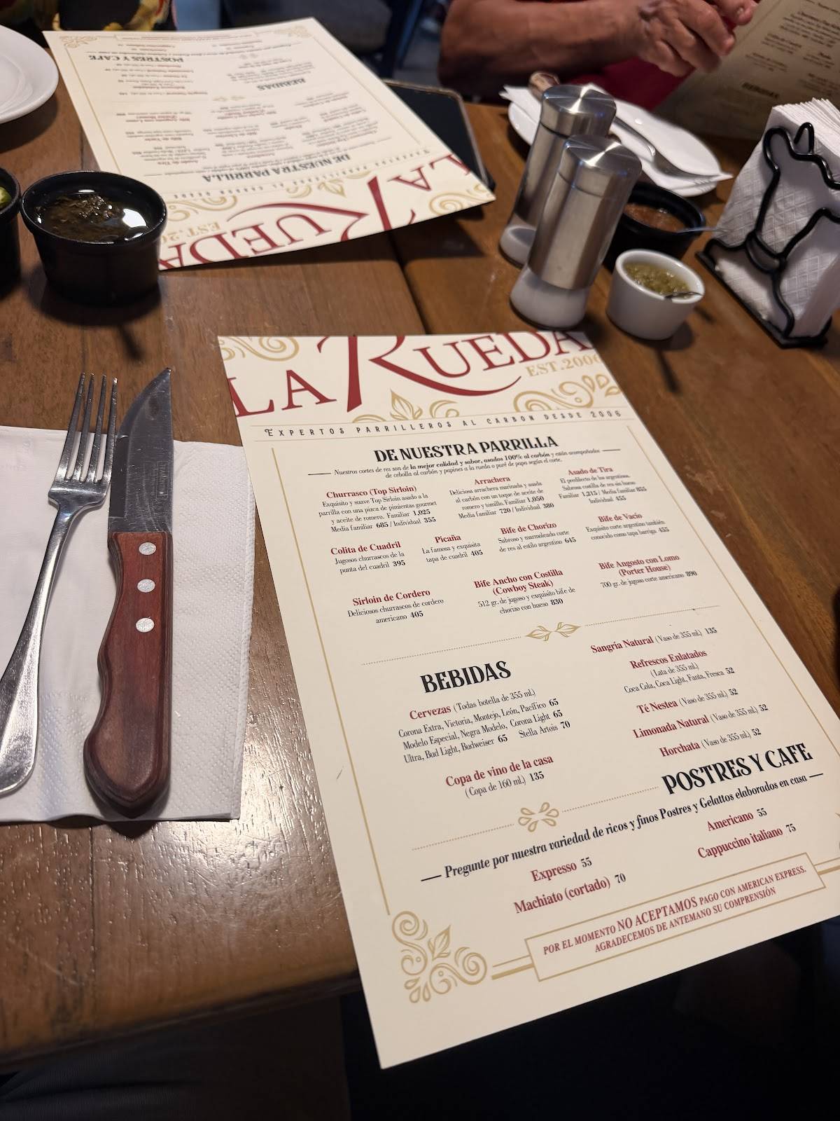 La Rueda меню