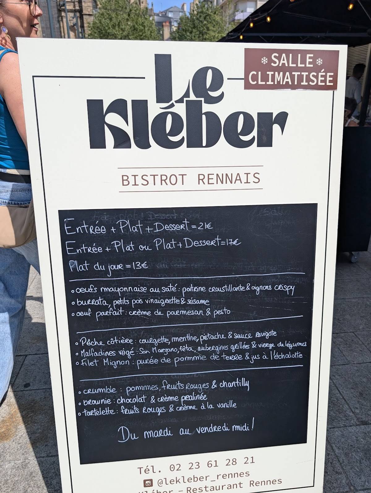 Le Kléber Rennes меню