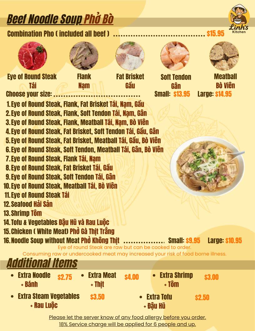 Linh’s Kitchen меню