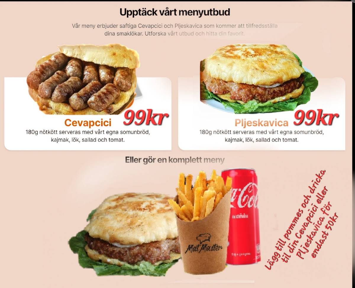 Matmaster Väla. Cevapi Och Kebab меню