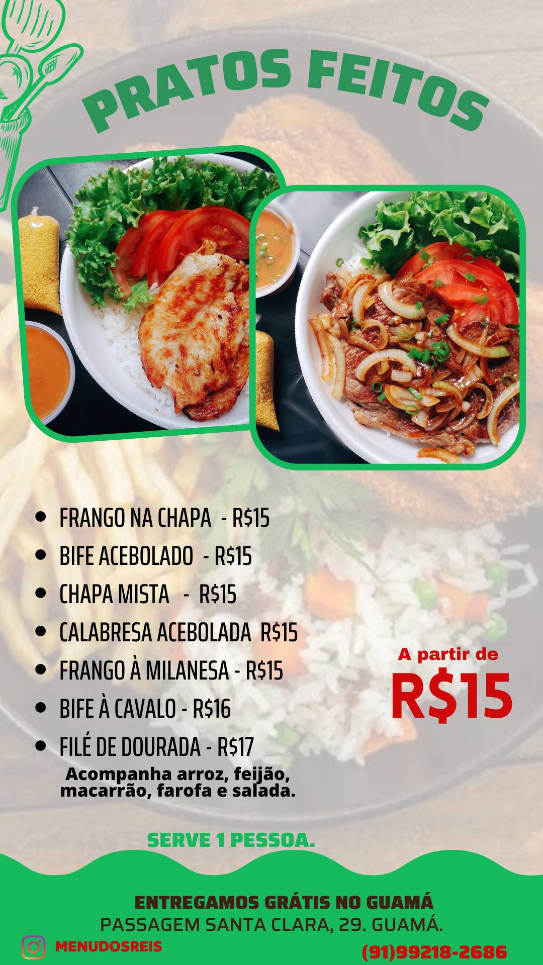 Menu delivery Guamá меню