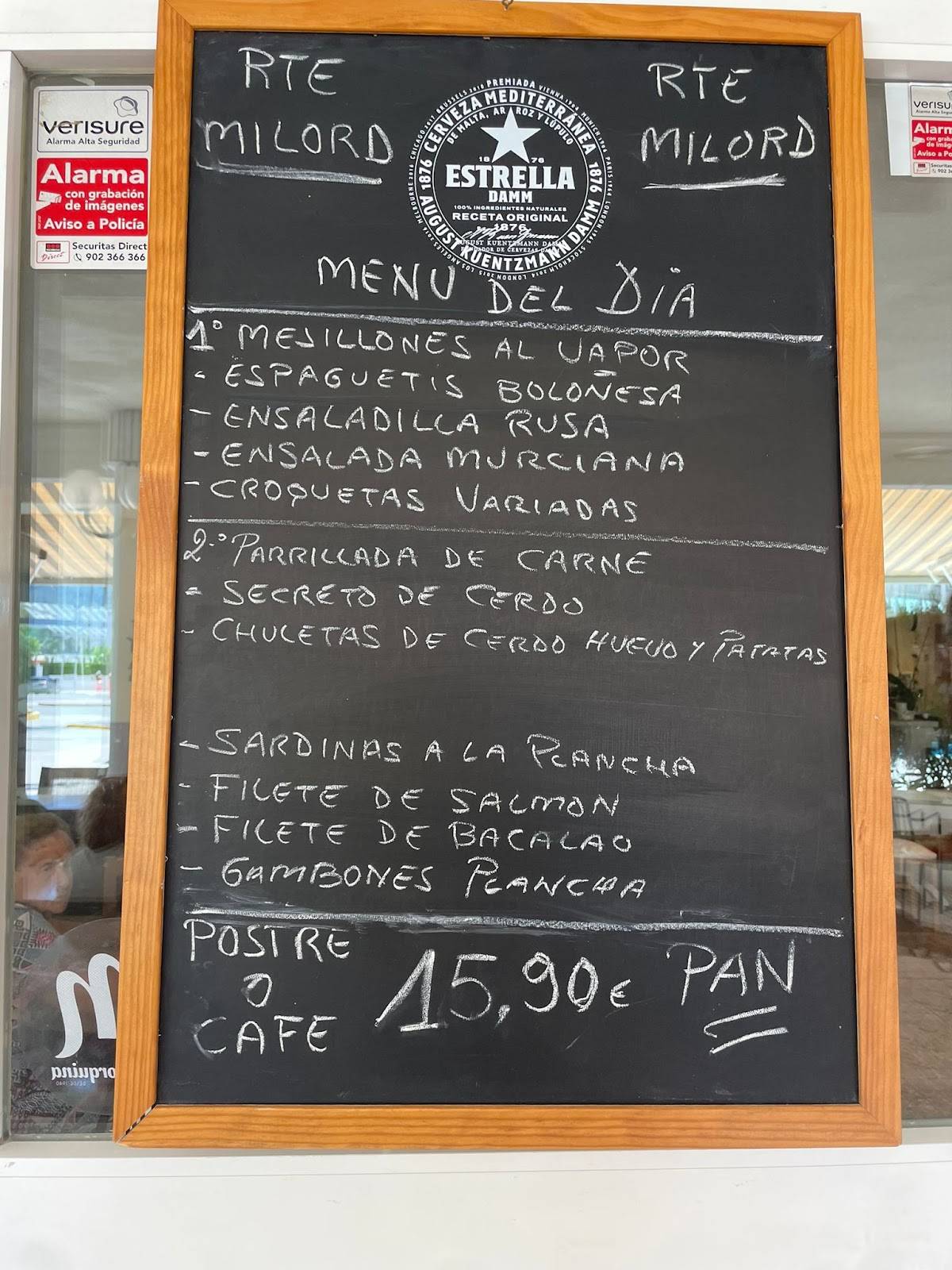Milord Restaurante меню