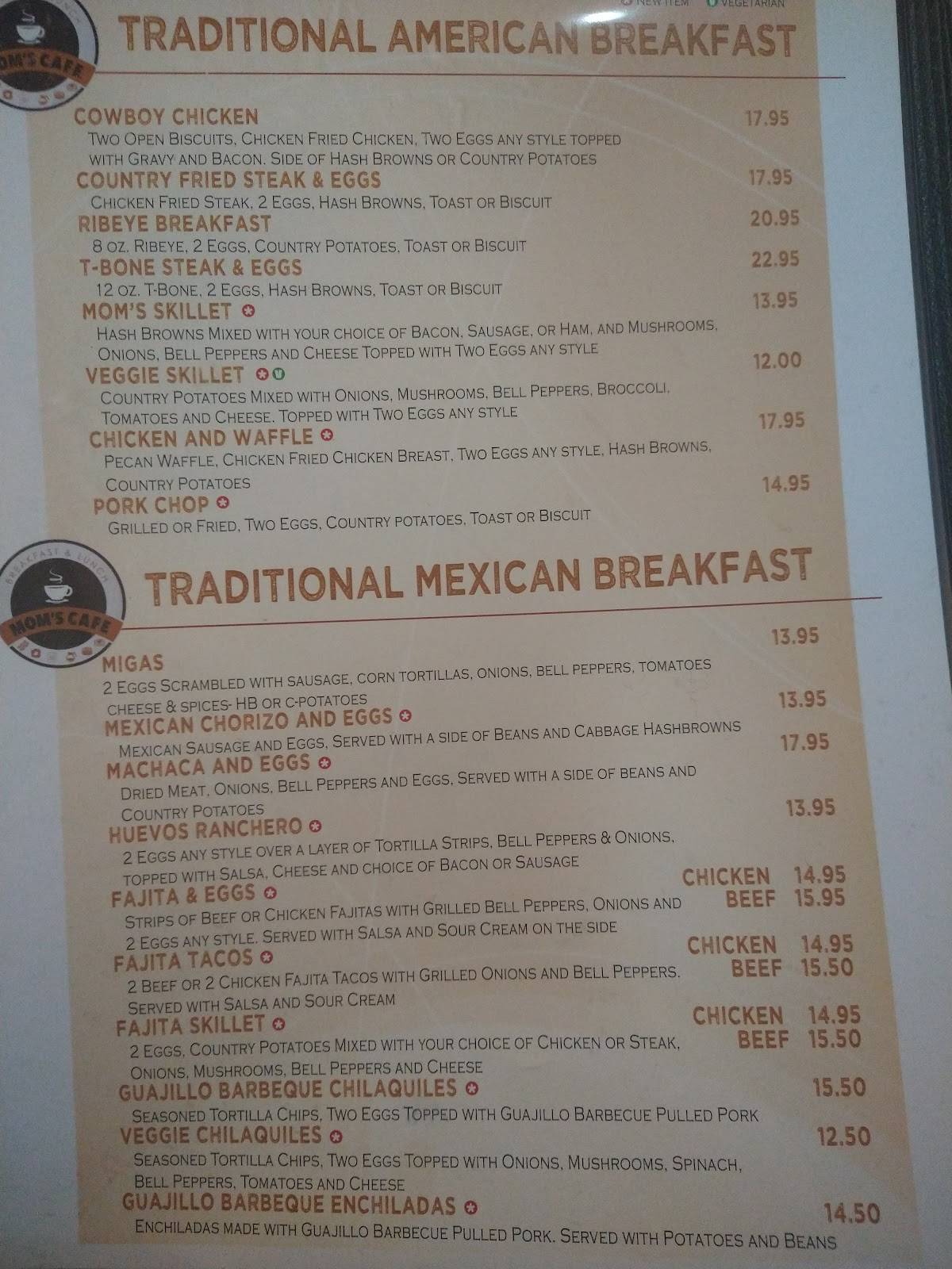 Mom's Cafe - Best All-Day Breakfast, Brunch & Lunch in Allen, TX меню