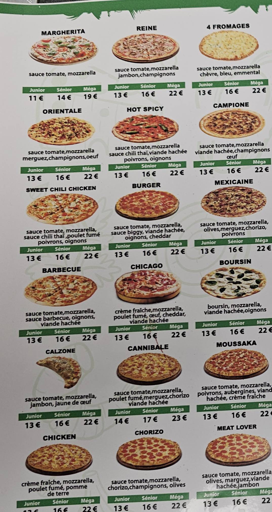 PIZZERIA COMPIEGNE : NAPOLI’S меню