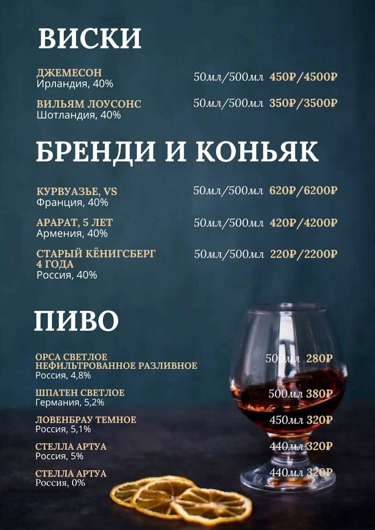 Орса Бруна меню