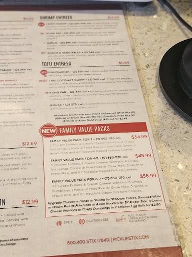 Pick Up Stix Fresh Asian Flavors меню