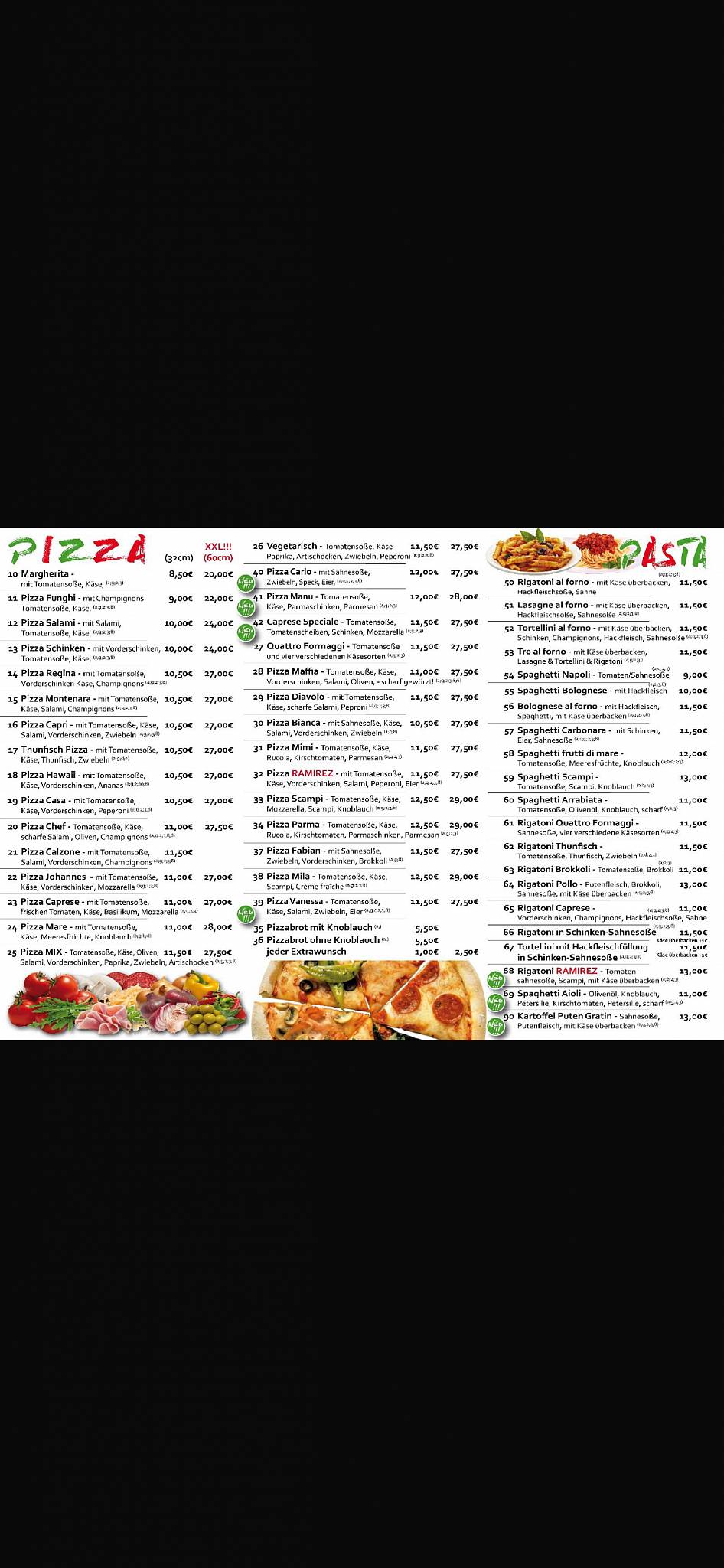 Pizza Ramirez меню