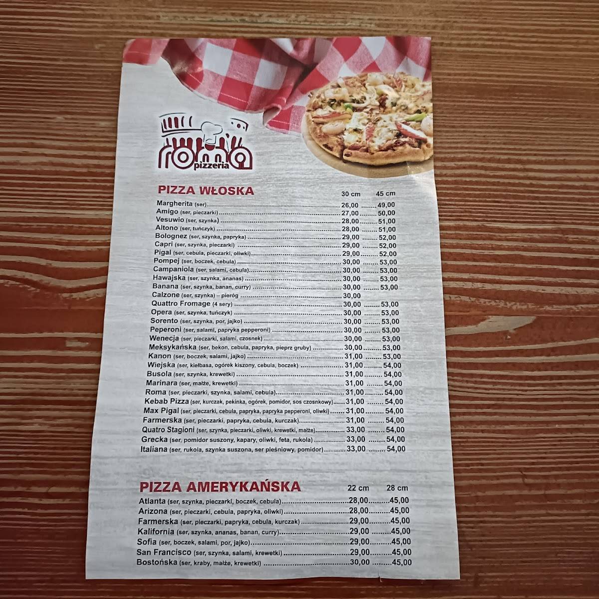 Pizzeria Roma меню