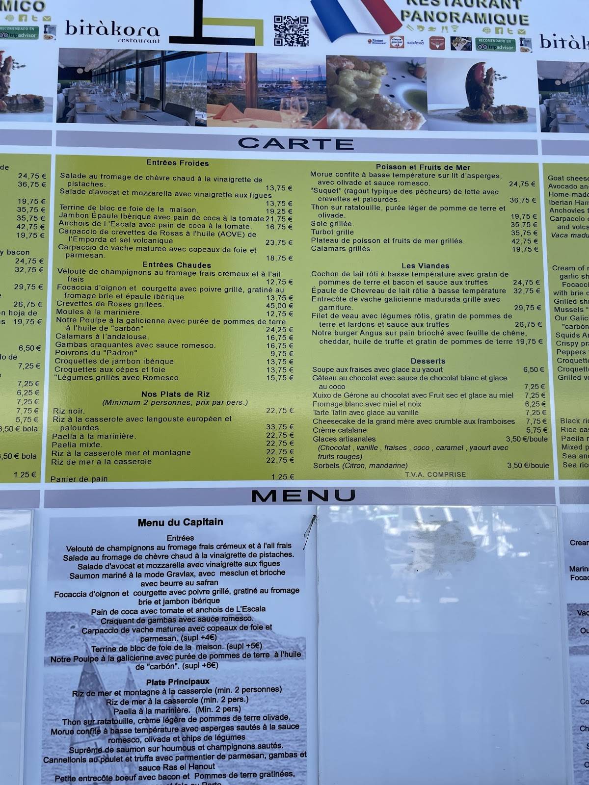 Restaurant Bitàkora меню