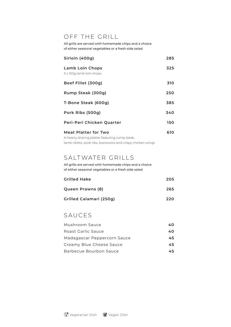 Restaurant Cielo @ Avianto меню