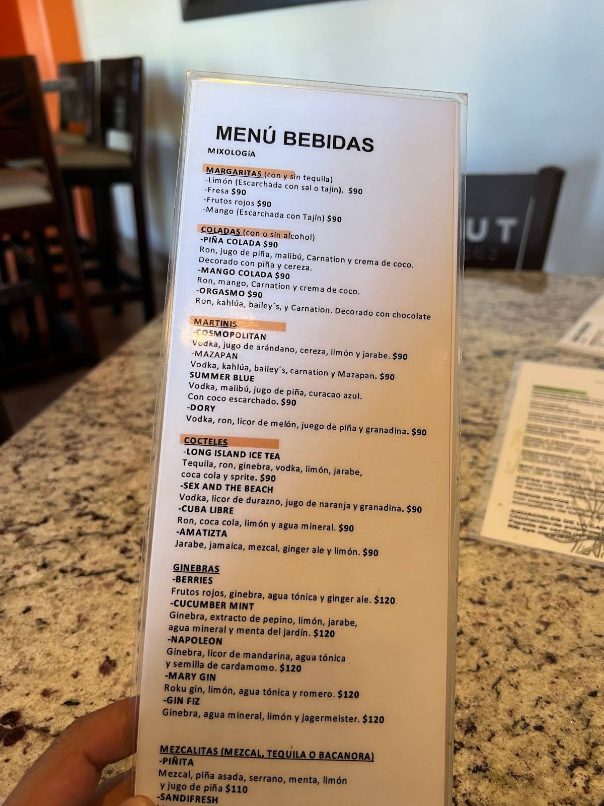 Restaurante Turion меню
