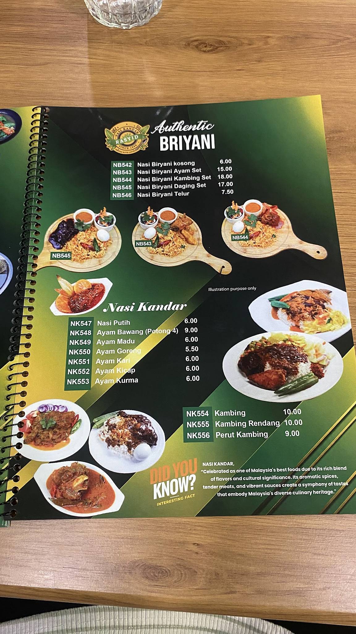 Restoran Rasyid меню