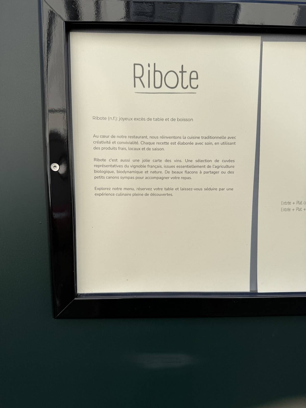 Ribote меню