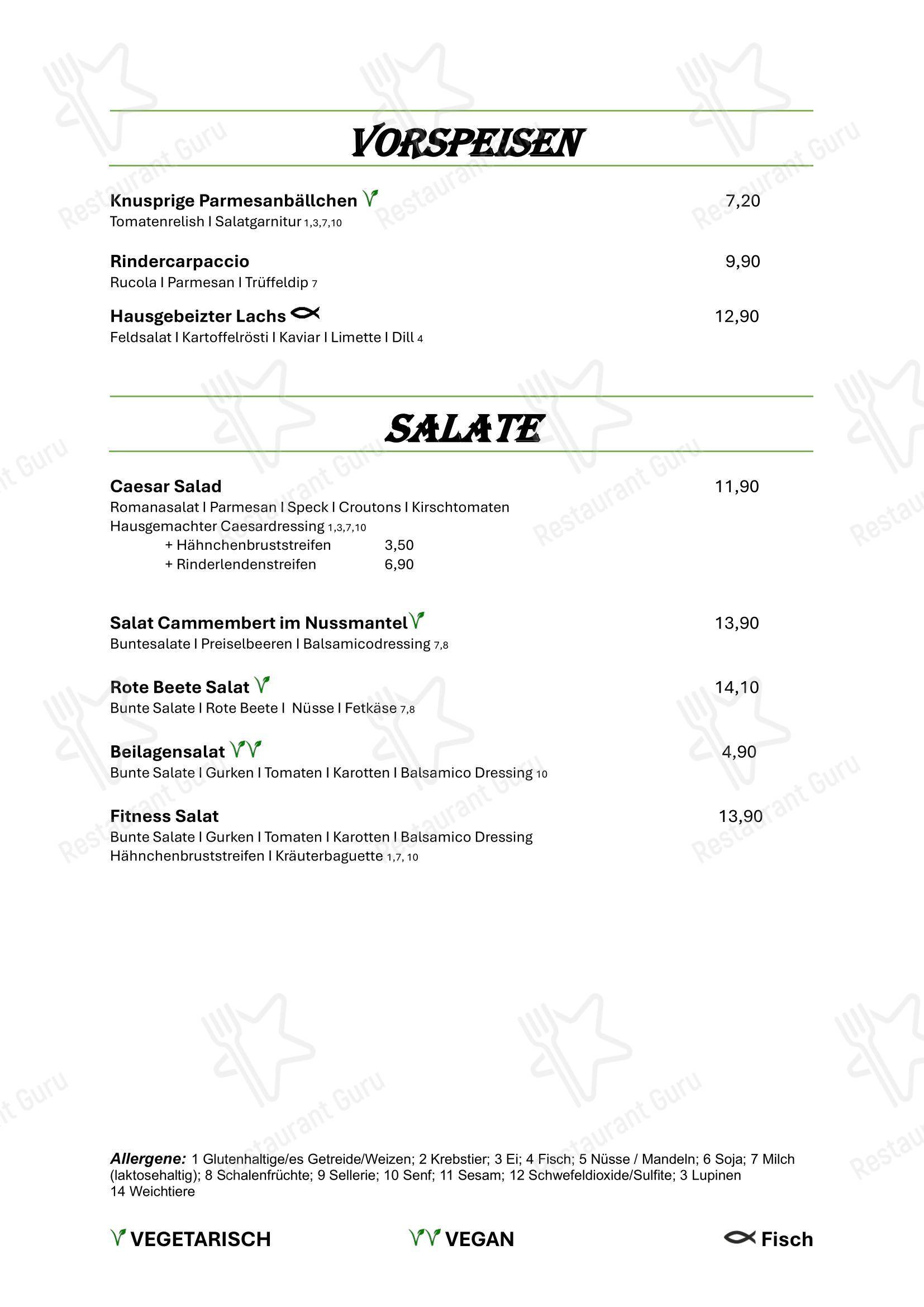 Меню напитков ресторана Restaurant Roots в Гильхинге