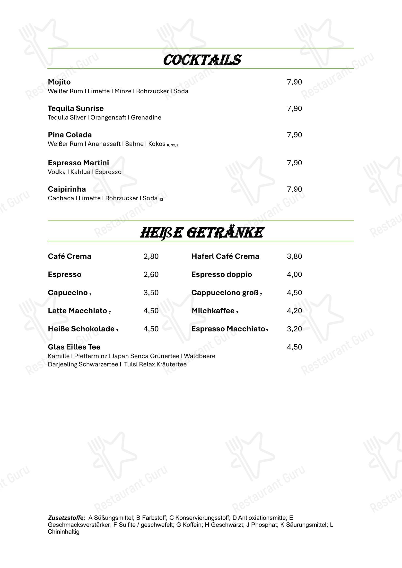 Меню ресторана Restaurant Roots - Меню напитков