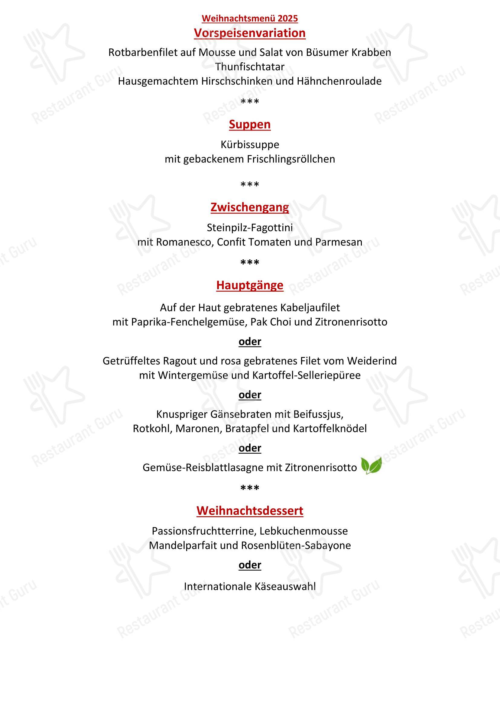 Меню ресторана Restaurant Schaumburger Ritter - Крафт меню