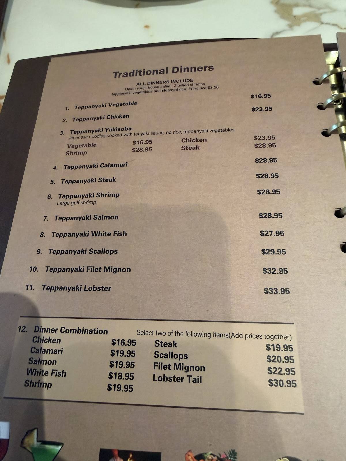Shogun Japanese Hibachi Sushi Hotpot Bar меню