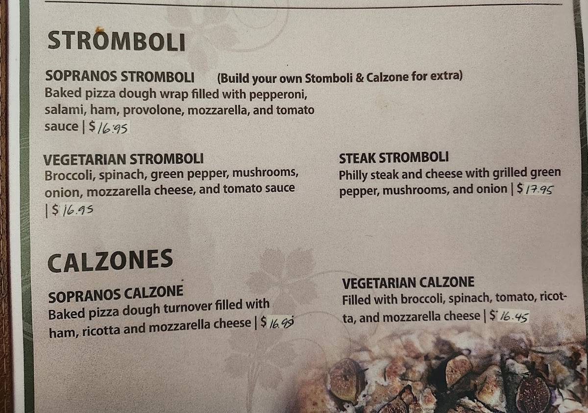 Sopranos Grill меню