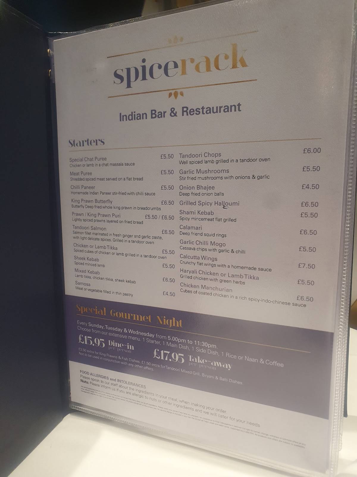 Spice Rack меню