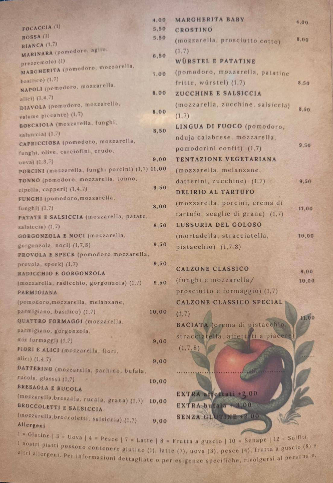 TEMPTATION меню